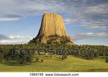 Devils Tower National Monument; Wyoming United States Of America View Large Photo Image Stock Photo - Devils Tower National Monument; Wyoming United States Of America. Fotosearch