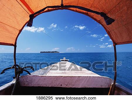 Stock Photography - Dhow Heading Out To Prison Island. Fotosearch