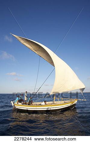 Picture - Dhow on the Indian Ocean; Mozambique. Fotosearch