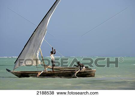 Dhow On The Indian Ocean Zanzibar Tanzania View Large Photo Image Stock Photo - Dhow On The Indian Ocean Zanzibar Tanzania. Fotosearch