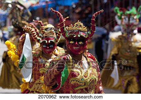 Diablada Dancers Wearing Elaborate Devil Masks And Costumes In The Procession Of The Carnaval De Oruro, Oruro, Bolivia View Large Photo Image Stock Image - Diablada Dancers Wearing Elaborate Devil Masks And Costumes In The Procession Of The Carnaval De Oruro, Oruro, Bolivia. Fotosearch