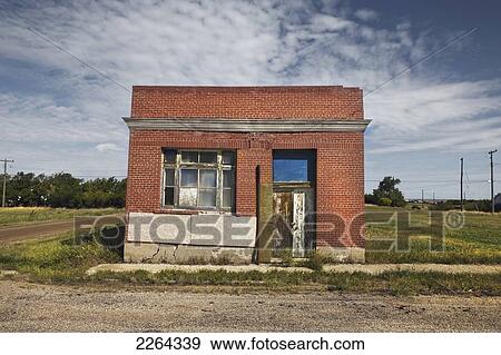 Stock Photo - Dilapidated building in small town; webb saskatchewan canada. Fotosearch