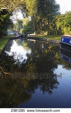 Dimmingsdale lock on Staffs and Worcs canal; Staffs, England View Large Photo Image Stock Photography - Dimmingsdale lock on Staffs and Worcs canal; Staffs, England. Fotosearch