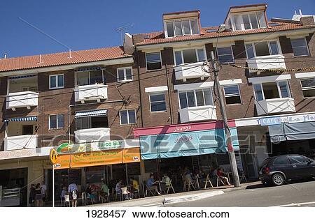 Stock Photo - Diners At Bronte Beach. Fotosearch