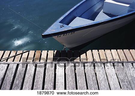 Dinghy Moored To Dock, Close Up View Large Photo Image Stock Image - Dinghy Moored To Dock, Close Up. Fotosearch