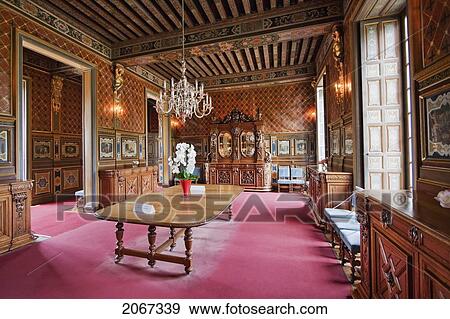 Dining Room In The Chateau De Cheverny, Cheverny, France View Large Photo Image Stock Photo - Dining Room In The Chateau De Cheverny, Cheverny, France. Fotosearch