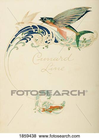 Stock Photo - Dinner Menu. Cunard Line. R. M. S. Caronia. Christmas, 1929.. Fotosearch