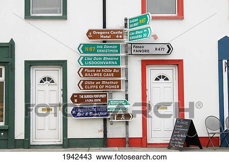 Directional Signposts; Ballyvaughan County Clare Ireland View Large Photo Image Stock Image - Directional Signposts; Ballyvaughan County Clare Ireland. Fotosearch