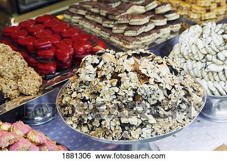 Display Of Typical Confectionary In A Shop Window; Segovia, Segovia Province, Spain View Large Photo Image Stock Photograph - Display Of Typical Confectionary In A Shop Window; Segovia, Segovia Province, Spain. Fotosearch