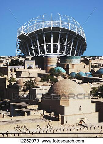 Stock Photo - Disused Soviet-era water tower, opposite Ark Fortress; Bukhara, Uzbekistan. Fotosearch