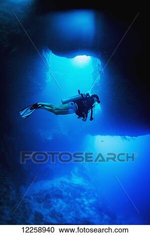 Diving into the Blue Holes underwater caves; Palau, Micronesia View Large Photo Image Stock Image - Diving into the Blue Holes underwater caves; Palau, Micronesia. Fotosearch