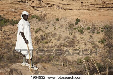 Stock Image - Dogon man, Bongo, Mali. Fotosearch