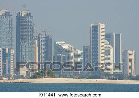 Stock Image - Doha Bay Skyline, Doha, Qatar. Fotosearch