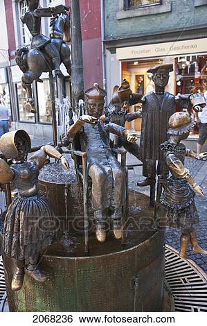 Stock Photograph - Dolls Fountain; Aachen North Rhine-Westphalia Germany. Fotosearch
