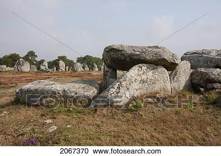 Dolmen By The Kermario Alignments, Carnac, Morbihan, France View Large Photo Image Stock Image - Dolmen By The Kermario Alignments, Carnac, Morbihan, France. Fotosearch