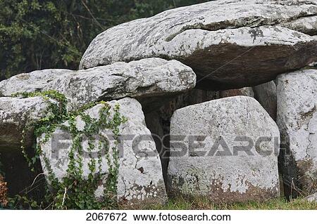 Dolmen By The Kermario Alignments, Carnac, Morbihan, France View Large Photo Image Stock Image - Dolmen By The Kermario Alignments, Carnac, Morbihan, France. Fotosearch