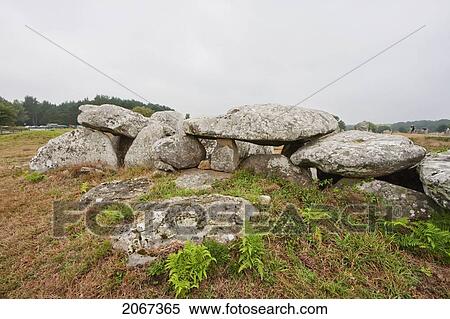 Dolmen By The Kermario Alignments, Carnac, Morbihan, France View Large Photo Image Stock Photography - Dolmen By The Kermario Alignments, Carnac, Morbihan, France. Fotosearch