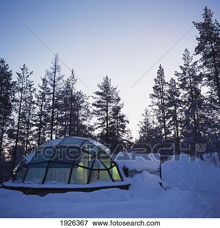 Stock Photo - Dome Building In Forest At Winter. Fotosearch