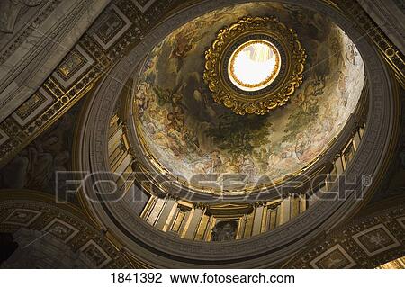 Stock Image - Dome In Saint Peter's Basilica, Low Angle View; Vatican City, Rome, Italy. Fotosearch