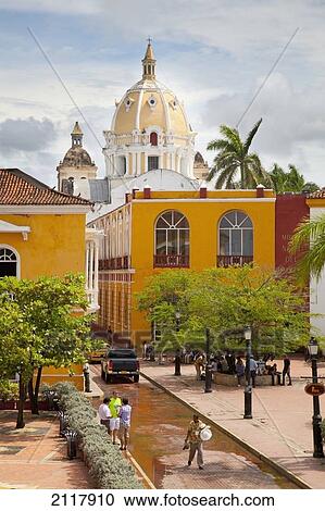Stock Image - Dome Of Iglesias De San Pedro Claver; Cartagena Colombia. Fotosearch