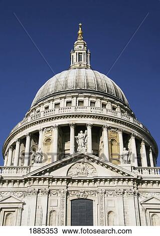 Stock Image - Dome Of St Pauls Cathedral, Close Up. Fotosearch