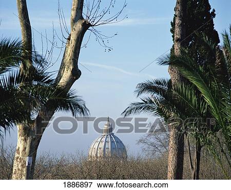 Stock Photo - Dome Of St. Peters Basilica As Seen From Passagi Del Gianicolo. Fotosearch