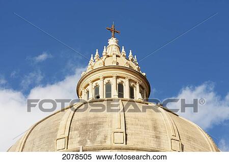 Dome Of The Rotunda Church, Dedicated To St. John The Baptist, Xewkija, Gozo Island, Malta View Large Photo Image Stock Photography - Dome Of The Rotunda Church, Dedicated To St. John The Baptist, Xewkija, Gozo Island, Malta. Fotosearch