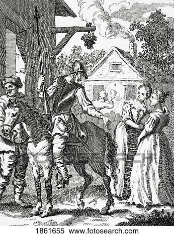 Stock Photography - Don Quixote And Sancho Panza By William Hogarth Published 1798. Fotosearch
