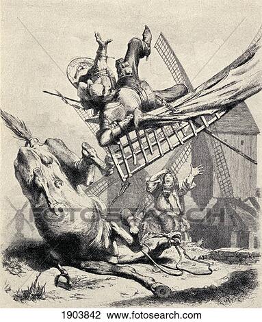 Don Quixote Attacking The Windmills Believing Them To Be Giants, From Don Quixote De La Mancha By Miguel De Cervantes Saavedra. From Die Gartenlaube, Published 1905. View Large Photo Image Stock Image - Don Quixote Attacking The Windmills Believing Them To Be Giants, From Don Quixote De La Mancha By Miguel De Cervantes Saavedra. From Die Gartenlaube, Published 1905.. Fotosearch