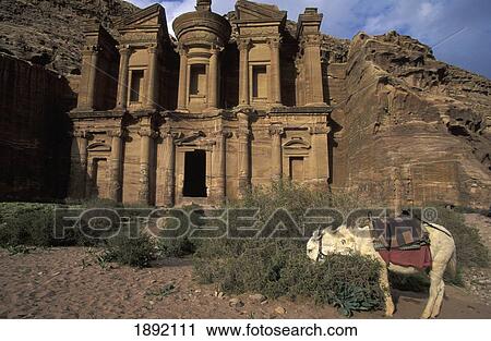 Stock Image - Donkey Outside Monastery. Fotosearch