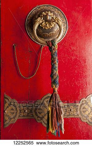 Door in a temple of Panchen Lamas Tashilhunpo Monastery, Tibetan Friendship Highway; Xigaze, Tibet, China View Large Photo Image Stock Photography - Door in a temple of Panchen Lamas Tashilhunpo Monastery, Tibetan Friendship Highway; Xigaze, Tibet, China. Fotosearch