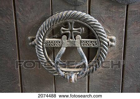 Stock Photo - Door Knocker In The Gracanica Monastery, Gracanica, Kosovo. Fotosearch