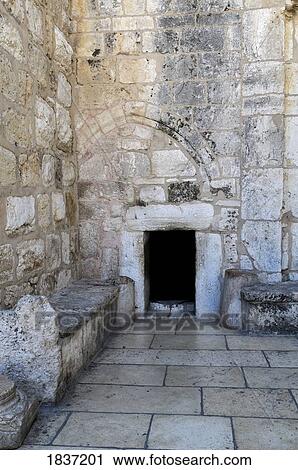 Stock Image - Door Of Humility At Church Of The Nativity; Bethlehem, Jerusalem, Israel. Fotosearch
