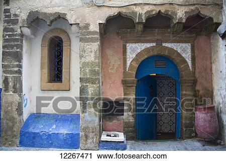 Doorway and window in old Medina with beautiful contrasting colours; Essaouira, Morocco View Large Photo Image Stock Image - Doorway and window in old Medina with beautiful contrasting colours; Essaouira, Morocco. Fotosearch
