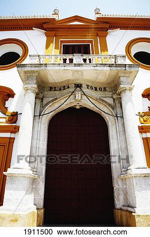 Stock Image - Doorway Into Bull Ring, Seville, Spain. Fotosearch