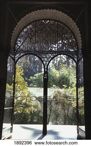 Doorway To Gardens From Mudejar Palace Of Alcazar Real View Large Photo Image Stock Photograph - Doorway To Gardens From Mudejar Palace Of Alcazar Real. Fotosearch