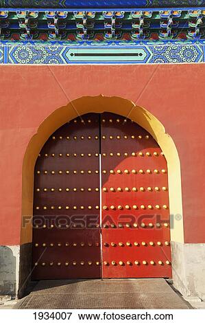 Stock Photo - Doorway To The Temple Of Heaven; Beijing, China. Fotosearch