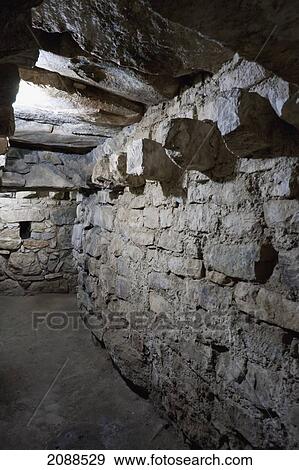 Stock Photo - Double Cantilever Gallery, Chavin De Huantar, Ancash, Peru. Fotosearch