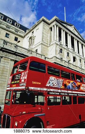 Double Decker Bus By Bank Of England View Large Photo Image Stock Photography - Double Decker Bus By Bank Of England. Fotosearch