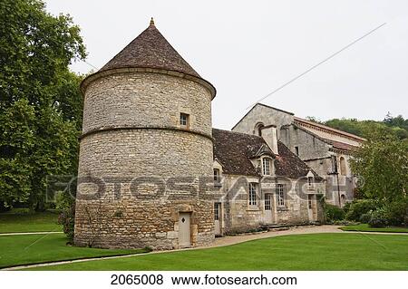 Stock Photo - Dovecote And Kennel Of The Cistercian Abbey Of Fontenay, Cote D'or, France. Fotosearch