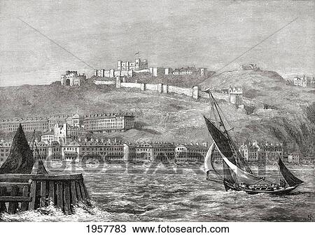 Stock Image - Dover, Kent, South East England, Seen From The Sea In The Late 19Th Century. From Our Own Country Published 1898.. Fotosearch