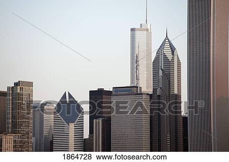 Downtown Chicago, Illinois, Usa View Large Photo Image Stock Photo - Downtown Chicago, Illinois, Usa. Fotosearch