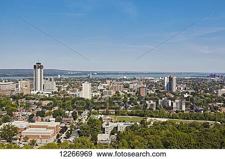 Downtown Hamilton viewed from the escarpment; Hamilton, Ontario, Canada View Large Photo Image Stock Photo - Downtown Hamilton viewed from the escarpment; Hamilton, Ontario, Canada. Fotosearch