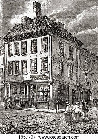 Dr. Samuel Johnson's Birthplace In Market Square, Lichfield, England Seen In The Late 19Th Century. From Our Own Country Published 1898. View Large Photo Image Stock Photo - Dr. Samuel Johnson's Birthplace In Market Square, Lichfield, England Seen In The Late 19Th Century. From Our Own Country Published 1898.. Fotosearch