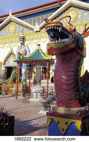 Dragon Sculpture Outside Wat Chayamangkalarm View Large Photo Image Stock Image - Dragon Sculpture Outside Wat Chayamangkalarm. Fotosearch