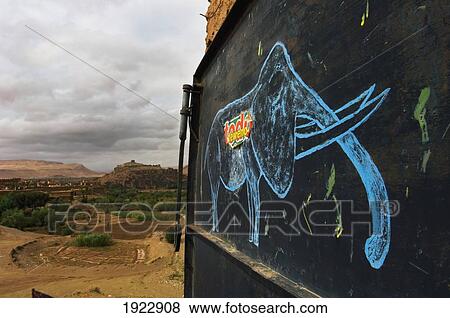 Stock Photo - Drawing Of Elephant By Berber Village. Fotosearch