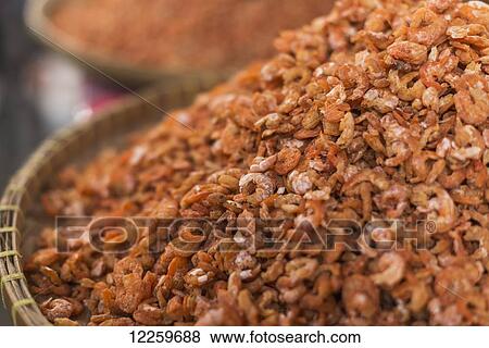 Dried shrimp in the famous Crab Market of Kep; Kep, Cambodia View Large Photo Image Stock Photo - Dried shrimp in the famous Crab Market of Kep; Kep, Cambodia. Fotosearch