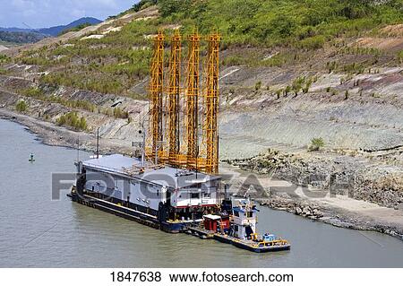 Drill Boat; Gaillard Cut Widening Project, Panama Canal, Panama View Large Photo Image Stock Photo - Drill Boat; Gaillard Cut Widening Project, Panama Canal, Panama. Fotosearch