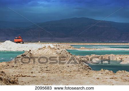 Driving Across The Dead Sea On A Salt Road; Israel View Large Photo Image Stock Image - Driving Across The Dead Sea On A Salt Road; Israel. Fotosearch