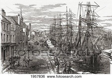 Stock Photograph - Drogheda Harbour, County Louth, Ireland In The Late 19Th Century. From Our Own Country Published 1898.. Fotosearch